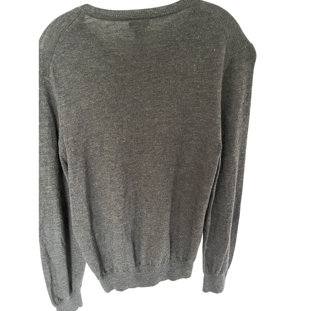 Gap Men Med. Merino Wool Brown V Neck Sweater Jumper, Classic core, Preppy - Picture 9 of 10